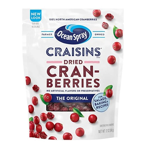 , Craisins Dried Cranberries, Original, 12 Ounce Resealable Bag