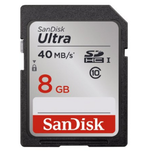 SanDisk Ultra 8GB Class 10 SDHC Memory Card Up To 40MB/s- SDSDUN-008G-G46
