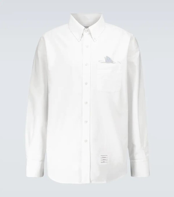 Long-sleeved cotton Oxford shirt