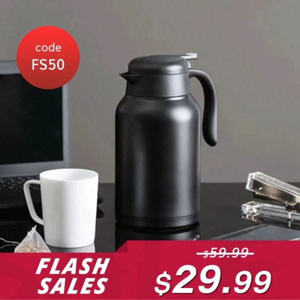 【Flash Sale】Stainless Steel Insulated Thermo Pitcher - 2L (Large Capacity) (Use Code: FS50 for $29.99)