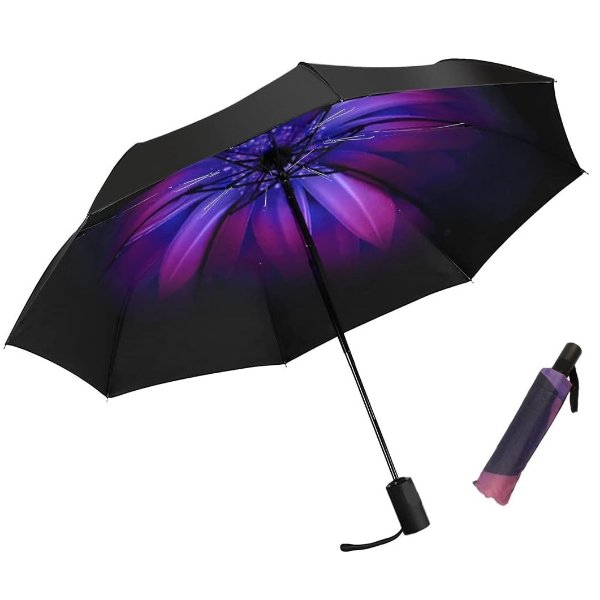 Lanxiry Compact Travel Umbrella,Windproof Waterproof Stick Umbrella Anti-UV Protection Golf Umbrellas