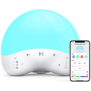 TaoTronics White Noise Machine, TaoTronics Sound Machine with Night Light, 25 Non-Looping Sounds for Sleeping, APP & Voice Control, Auto-Off Timer, Sleep Trainer for Baby, Toddlers & Adults
