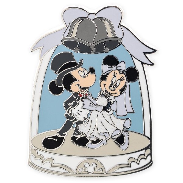 Mickey Mouse and Minnie Mouse 婚礼图案别针
