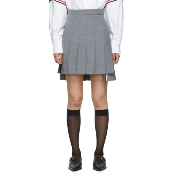Grey Super High Waist Miniskirt