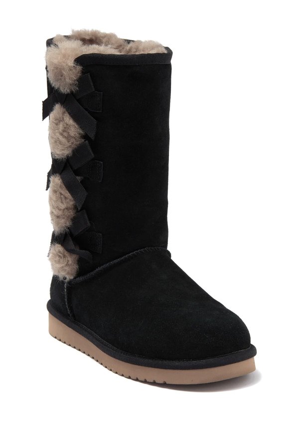Victoria Tall Genuine Dyed Shearling Trim & Faux Fur Boot