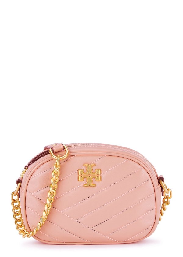 Kira pink quilted leather cross-body bag