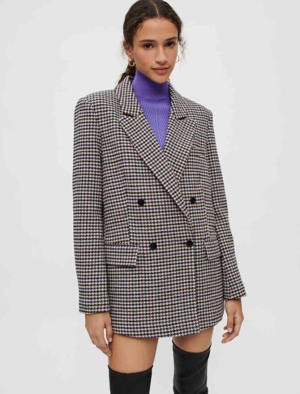 122VOTALE Dogstooth wide-cut, thick jacket