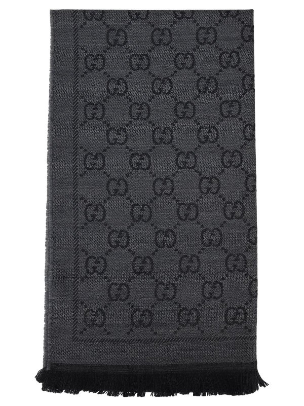 GG Jacquard Pattern Knitted Scarf - Cettire