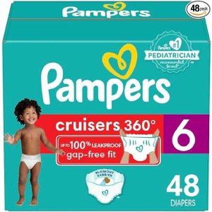PampersCruisers 360 Diapers - Size 6, 48 Count, Pull-On Disposable Baby Diapers, Gap-Free Fit