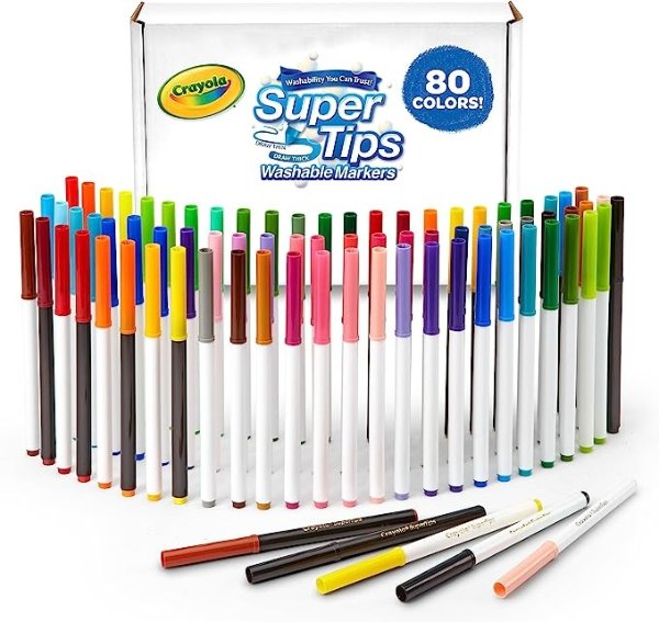 80支SuperTips可洗记号笔，现在具有80种独特颜色，无重复，礼品