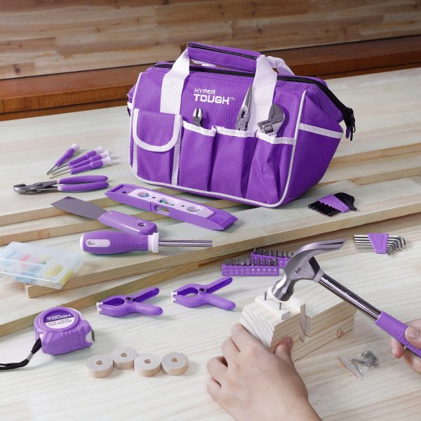 53-Piece Home Repair Tool Set, Purple
