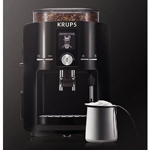 KRUPS EA8250 Espresseria Fully Automatic Espresso Machine Coffee Maker with Built-in Conical Burr Grinder, Black