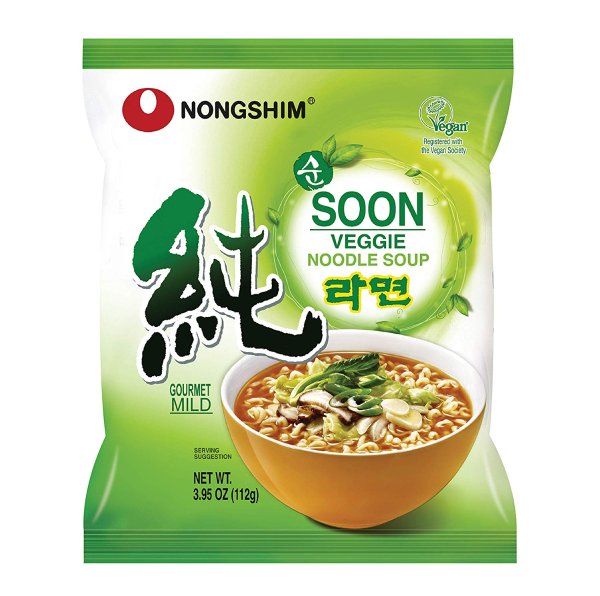 NongShim Soon Noodle Soup, Veggie (Pack of 10)