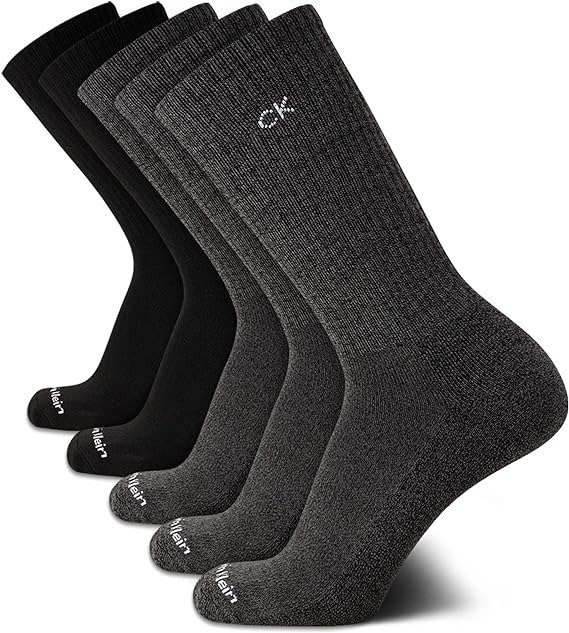 Calvin Klein Men's Athletic Socks - Cushion Crew Socks (5 Pack)