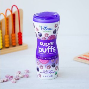 Plum Organics Baby Super Puffs Purples, Blueberry & Purple Sweet Potato, 1.5 Ounce Containers (Pack of 8)