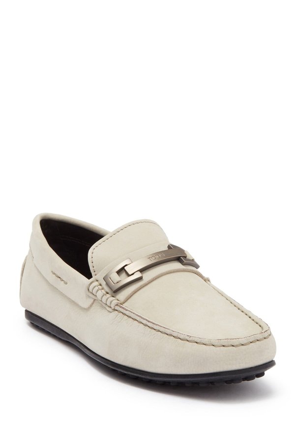 Macro Metal Bit Leather Driving Loafer