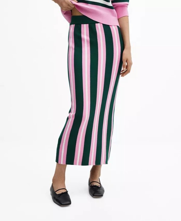Women's Striped Knitted Skirt