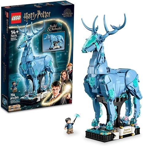 Harry Potter Expecto Patronum 76414 Collectible 2-in-1 Building Set; Birthday Gift Idea for Teens or Fans Aged 14 and Up; Build and Display Patronus Set for Fans of The Wizarding World