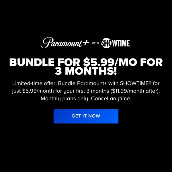 Paramount+ 流媒体订阅服务 3个月观看权限, 可看Showtime