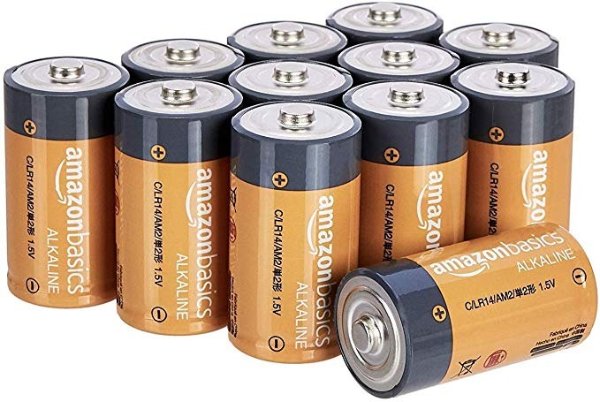 C Cell 1.5 Volt Everyday Alkaline Batteries - Pack of 12 (Appearance may vary)