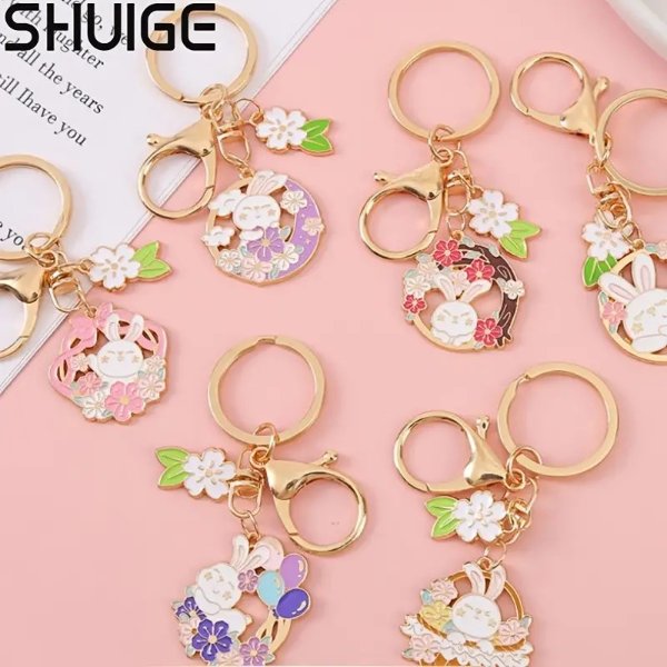 1pc Shuige 2023 New Year Rabbit Cartoon Keychain Trendy Alloy Drip Oil Keychain Cute Gift Keychain Easter Gift Perfect For Easter | Shop Now For Limited-time Deals | Temu
