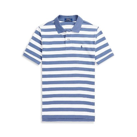 Polo Ralph LaurenBoys  Striped Cotton Mesh Polo Shirt - Little Kid, Big Kid