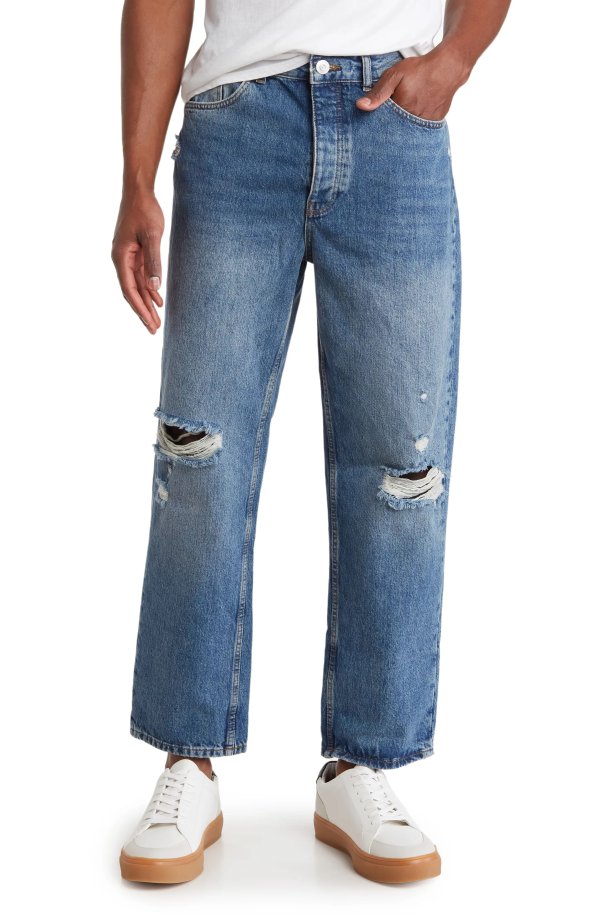 Samson Ripped Cotton Jeans