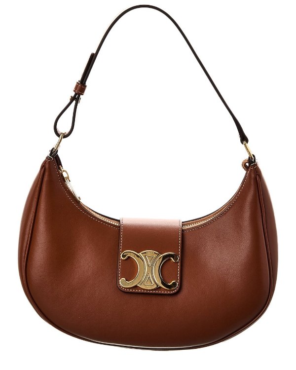 Ava Triomphe Medium Leather Shoulder Bag / Gilt