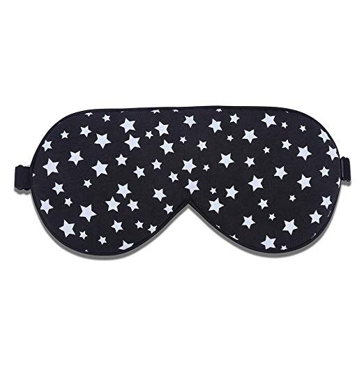 Natural Silk Sleep Mask, Blindfold, Super Smooth Eye Mask (Glow-in-The-Dark Stars)