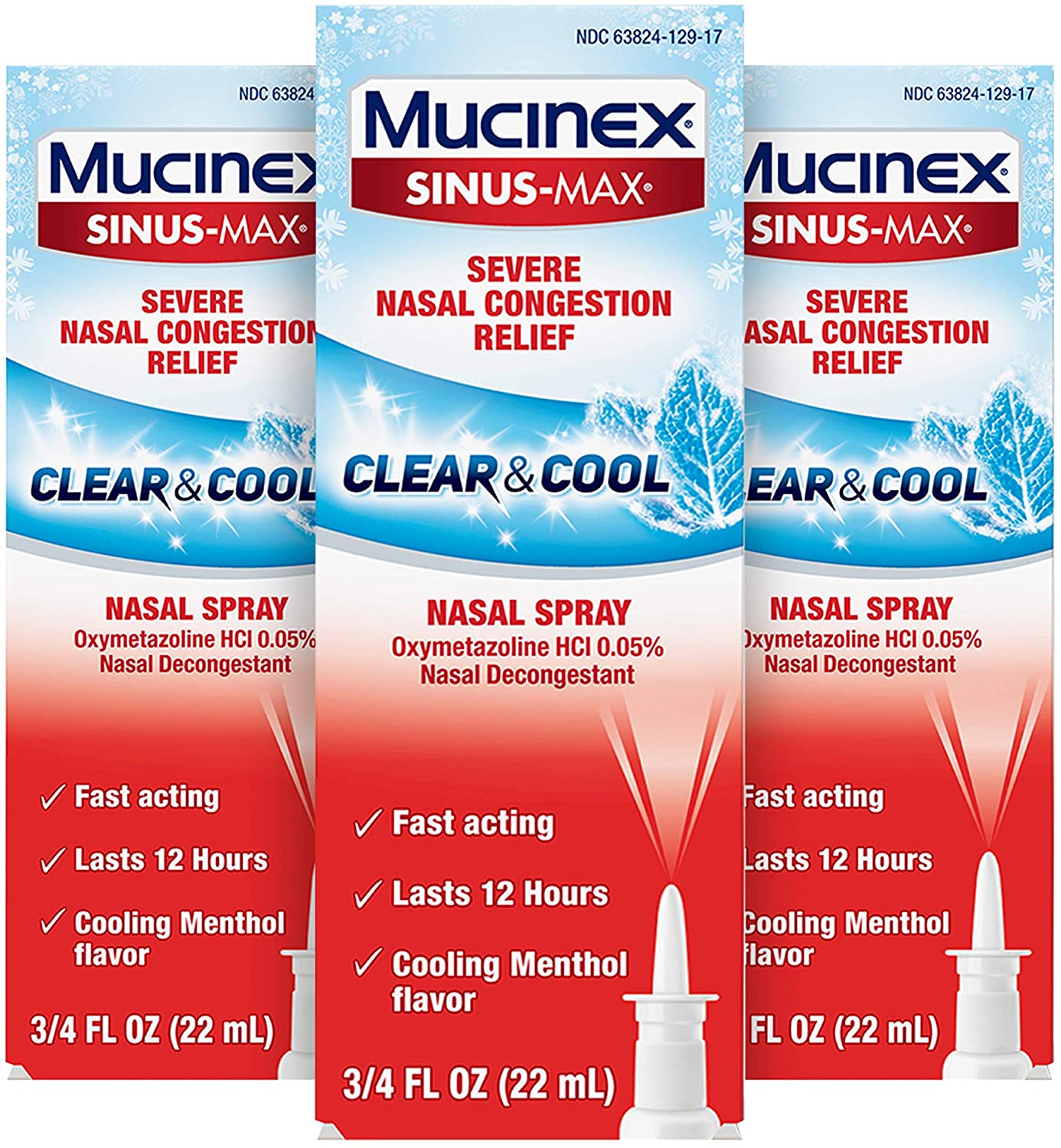 Mucinex 鼻子舒缓喷雾2.25oz 3瓶 