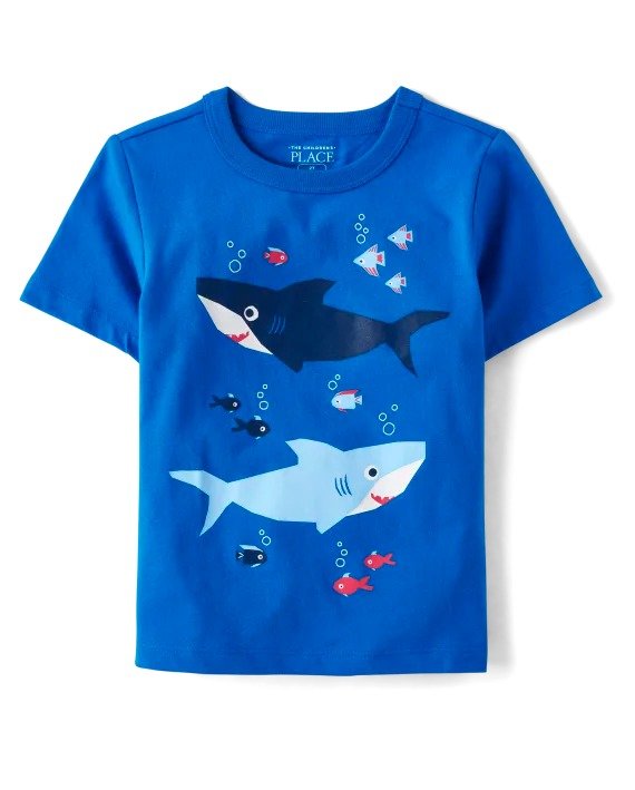 Baby And Toddler Boys Shark Graphic Tee - chargerblu