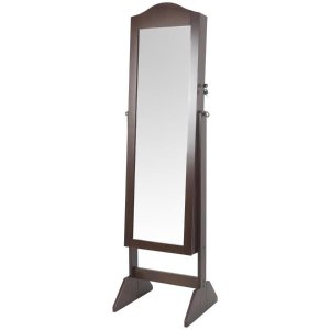 Chocolate Cheval Mirror Jewelry Armoire