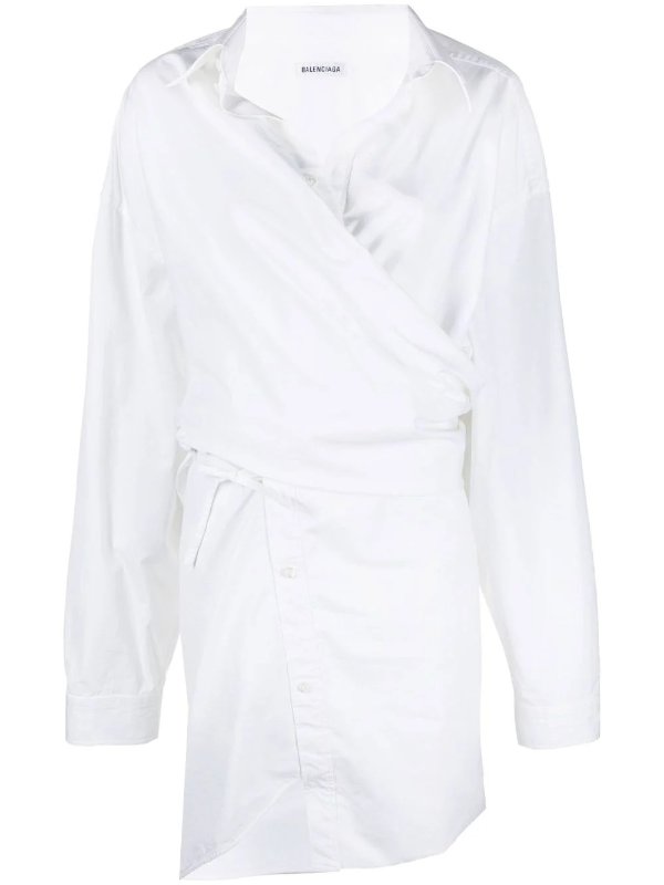 White Twisted Mini Shirt Dress | Browns