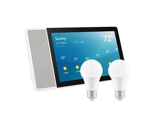 10" Smart Display w/ Google Assistant + 2Smart Bulbs