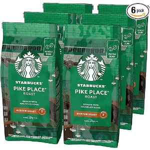Starbucks£3.3/包！中度烘焙咖啡豆 200g (Pack of 6)