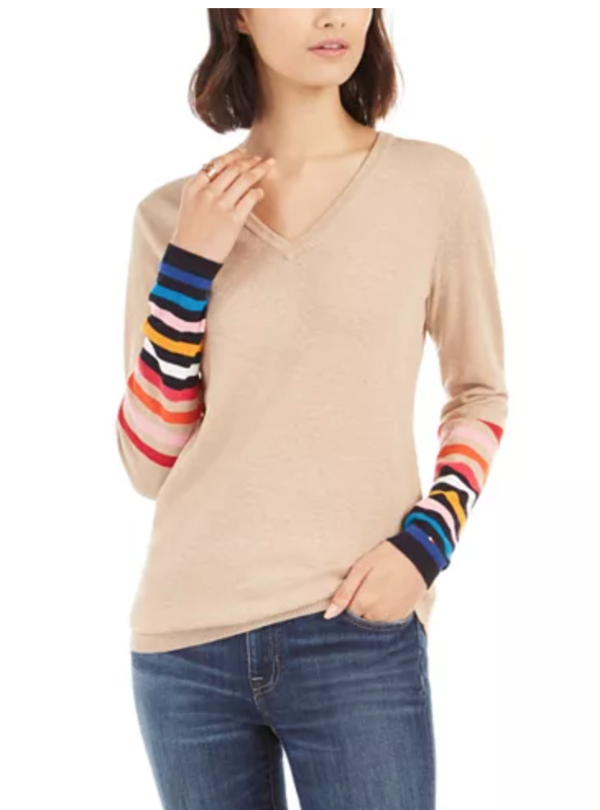 Cotton Solid & Striped Sweater, Created for Macy's