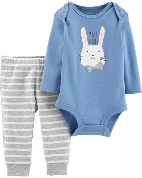 2-Piece Easter Bunny Bodysuit Pant Set