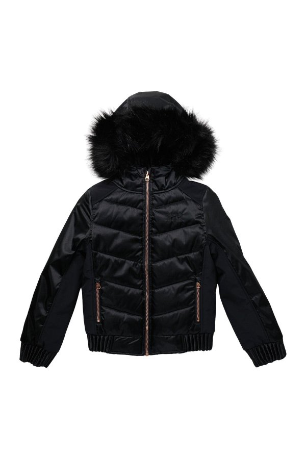 Faux Fur Hooded Liveluster Quilted Jacket