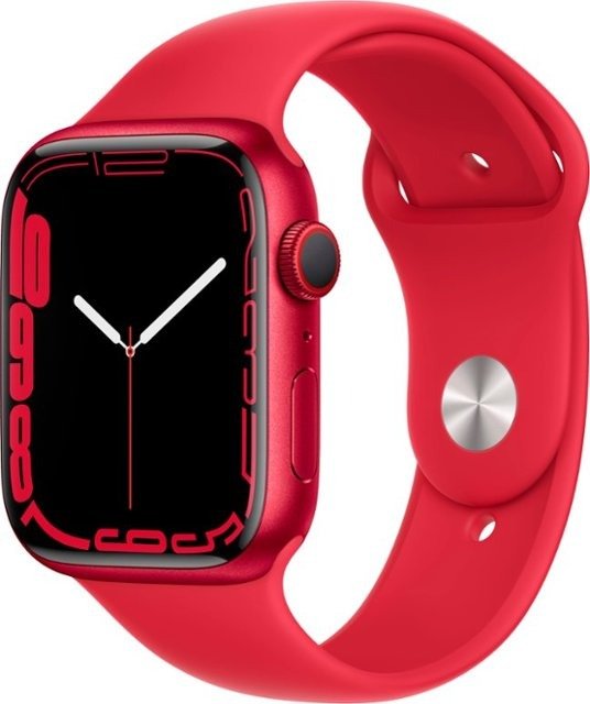 Apple Watch Series 7 (GPS) 45mm (PRODUCT)RED Aluminum Case with Sport Band - PRODUCT((RED)