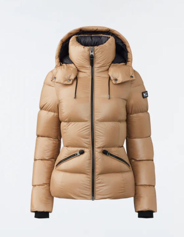 MADALYN lustrous light down jacket with hood for ladies