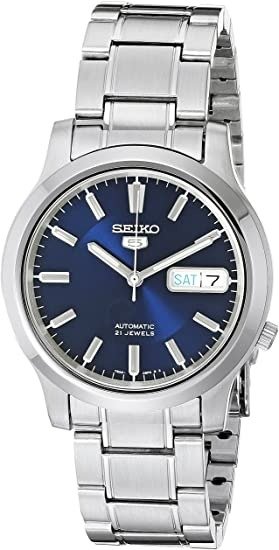 5 Men's SNK793 Automatic Stainless Steel Watch with Blue Dial