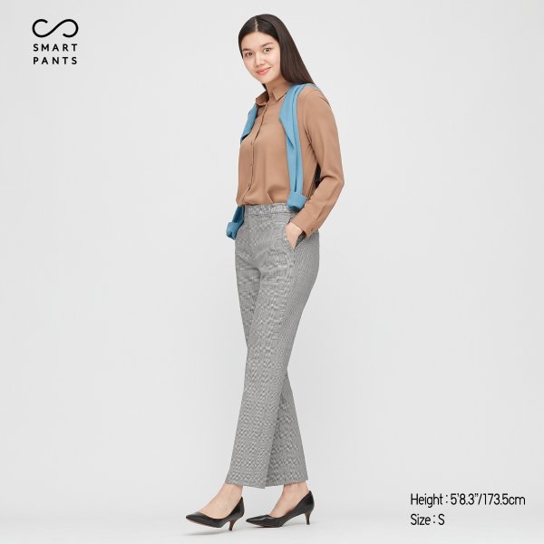 WOMEN SMART 2-WAY STRETCH GLEN PLAID ANKLE-LENGTH PANTS (TALL) (ONLINE EXCLUSIVE)