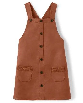 Girls Sleeveless Faux Suede Embroidered Jumper - County Fair | Gymboree - RIO RUST