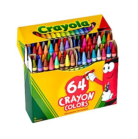 Crayola Standard Crayons With Built In Sharpener Assorted Colors Box Of 64 Crayons - Office Depot