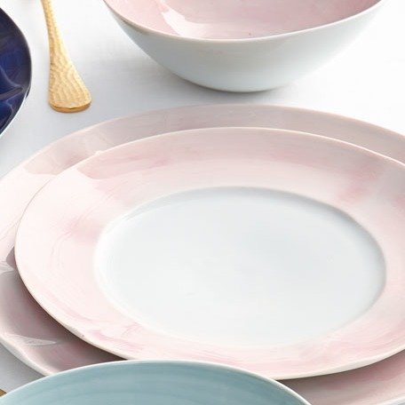 12-Piece Pink Brushstroke Dinnerware Service