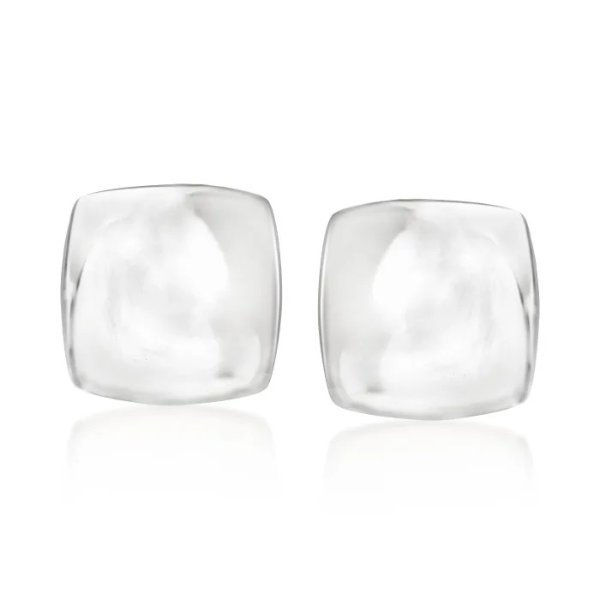 Polished Square Clip-On Earrings in Sterling Silver | Ross-Simons