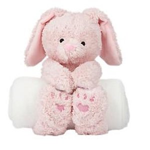 Elegant Baby Bedtime Huggie Bunny & Blanket