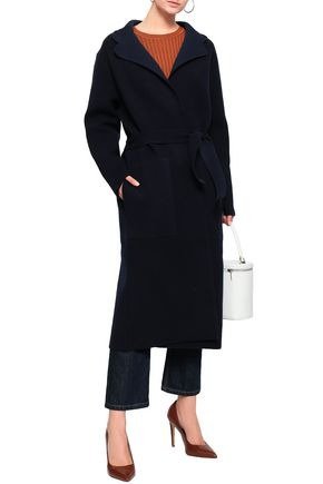 Belted wool-blend coat