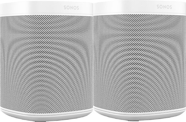 Sonos One 2-pack (White) Two wireless streaming smart speakers with built-in Amazon Alexa, Google Assistant, and Apple AirPlay® 2 at Crutchfield