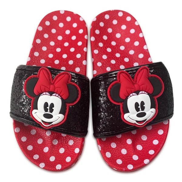 Minnie Mouse Polka Dot Slides for Girls | shopDisney